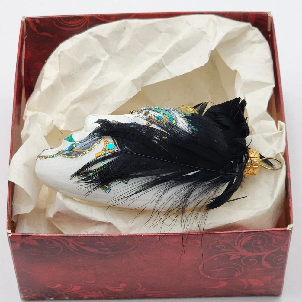 Silverado Venetian Style Mask Christmas Ornament Small Hand Painted Porcelain
